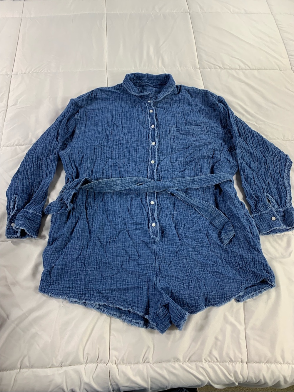 Pre loved AERIE denim romper womens size L